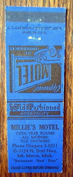 Millies Motel (Mums Motel) - Matchbook (newer photo)